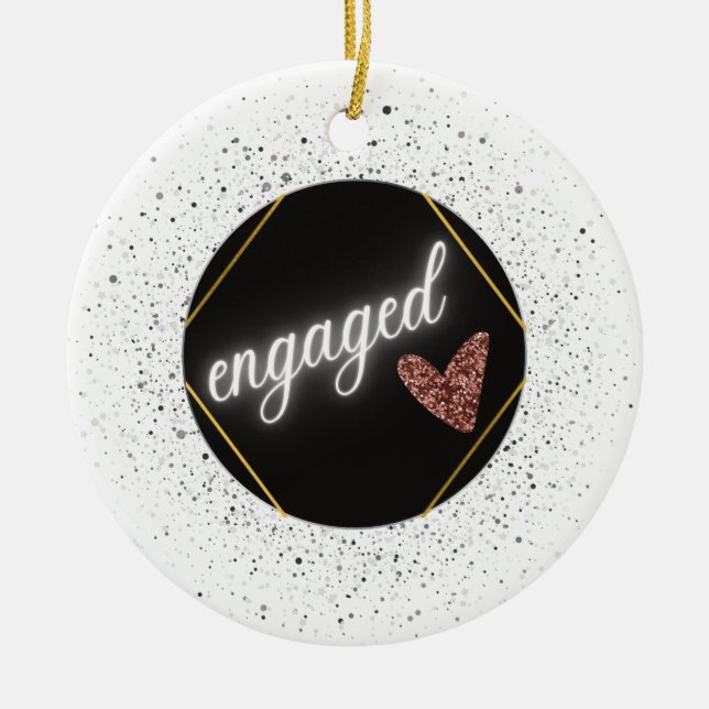 Engagerad Glamour   Julgransprydnad Keramik (Framsidan)