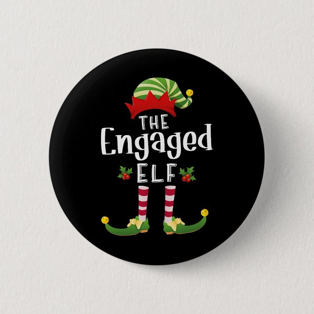 Engagerad jul tomte matchande pyjamas jul fest knapp (Framsida)