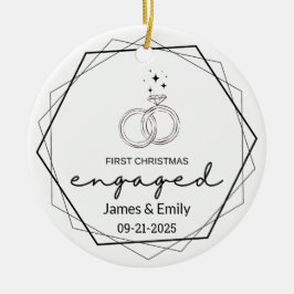 Engagerad julprydnad, första jul julgransprydnad keramik