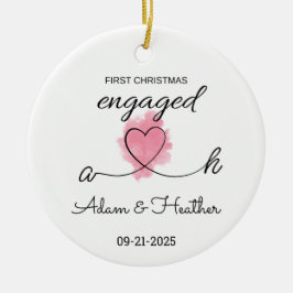 Engagerad julprydnad, första jul julgransprydnad keramik