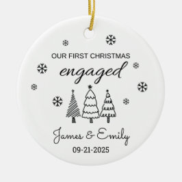 Engagerad julprydnad, första jul julgransprydnad keramik