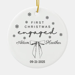 Engagerad julprydnad, första jul julgransprydnad keramik