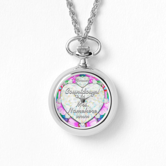 Engagerad! Nedräkning i bröllop! Lägg till efterna Armbandsur (Framsida)