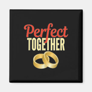 Engagerad Perfekt tillsammans Guld Bröllop Bands B Magnet