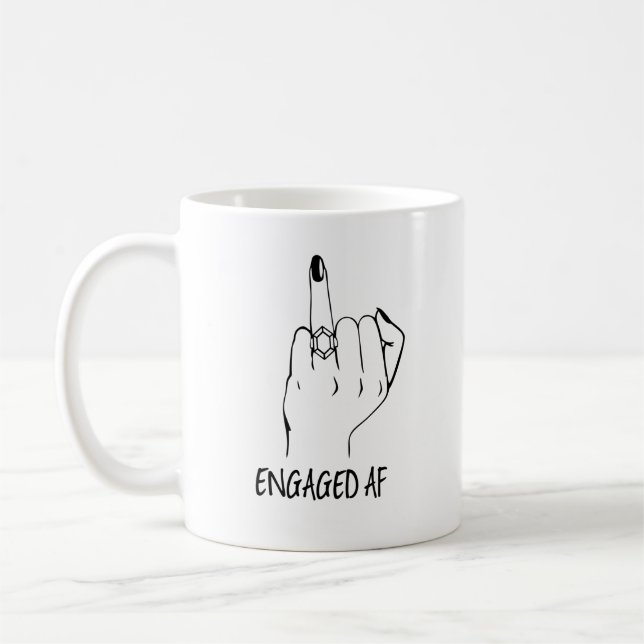 Engagerade AF Bride Ring Finger Totes Engagerade M Kaffemugg (Vänster)