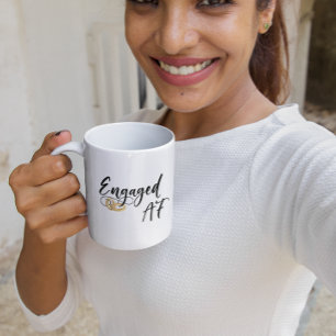 Engagerade AF roliga Bröllop guldringar Handskrive Kaffemugg