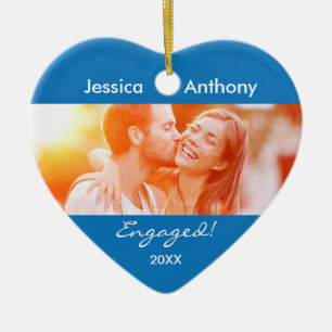 Engagerat julfoto Ornament