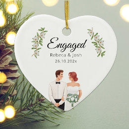 Engagerat jultomten Greenery Bröllop Julgransprydnad Keramik