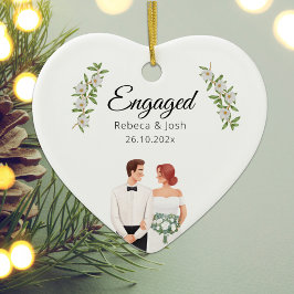 Engagerat jultomten Greenery Bröllop Julgransprydnad Keramik