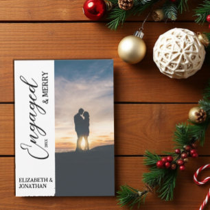 Engagerat och merry par Photo Julkort
