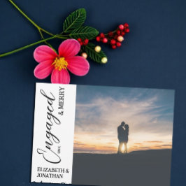 Engagerat och merry par Photo Julkort