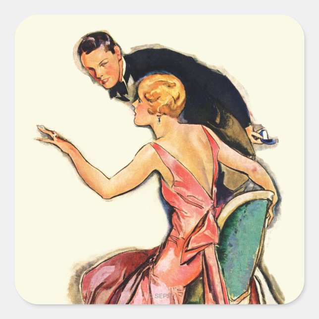 Engagerat par fyrkantigt klistermärke (Framsida)