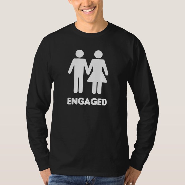 Engagerat par (vit siluett) t-shirt (Framsida)