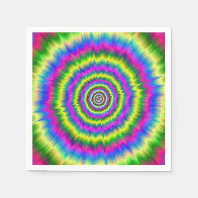 engångsbruk Napkins Neon Explosion Pappersservett (Framsidan)