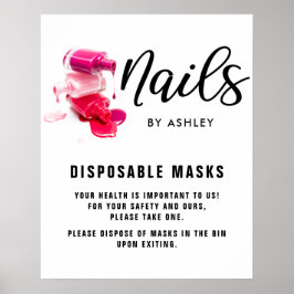 Engångsmaskor Nail Salon Poster