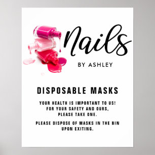 Engångsmaskor Nail Salon Poster