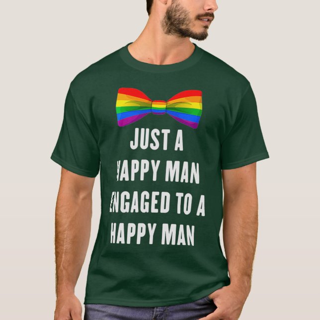 Engayged Groom To Be  LGBT Gay Men Couple T Shirt (Framsida)