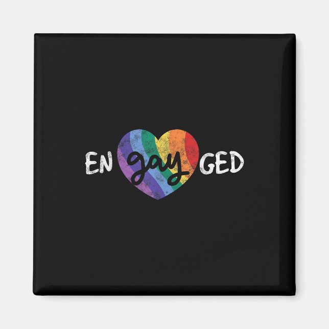 Engayged Lgbt Bröllopsfest Bachelor Party Gay Eng Magnet (Framsidan)