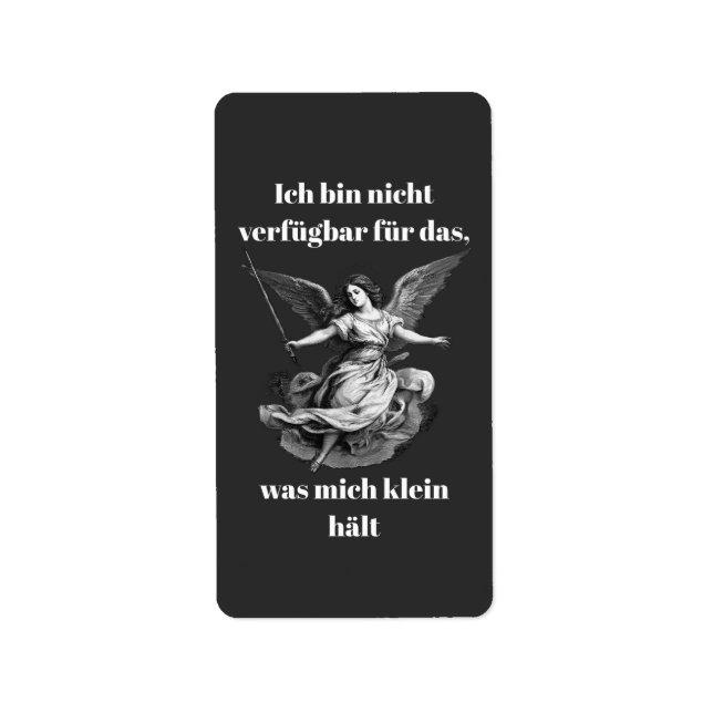 Engel der Unverfügbarkeit  Adressetikett (Framsidan)