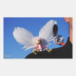 Engel fubby op mijn schouder met uitdagend Monster Rektangulärt Klistermärke