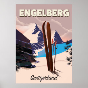 Engelberg Schweitz skidar reser affischen Poster