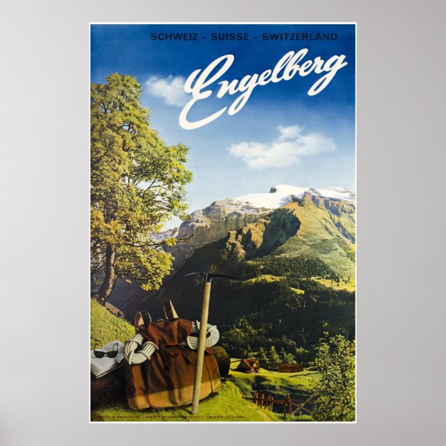 Engelberg, Schweiz,Ski Poster (Framsidan)