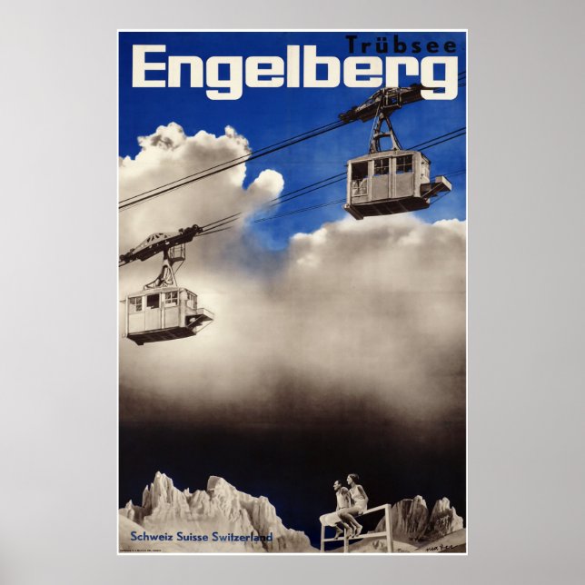 Engelberg, Schweiz,Ski Poster (Framsidan)