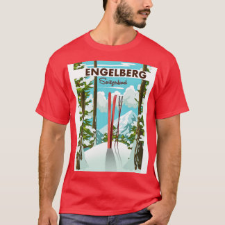 Engelberg Schweiz ski poster T Shirt