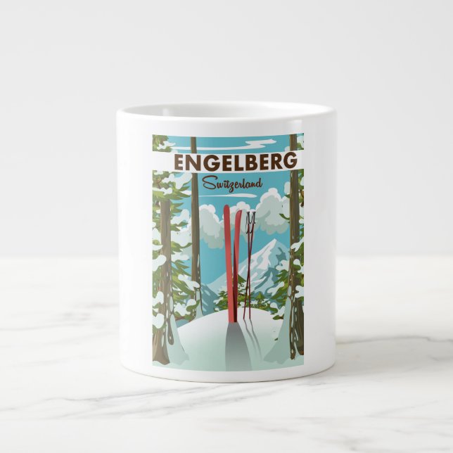 Engelberg Schweiz skidposter  Jumbo Mugg (Framsidan)