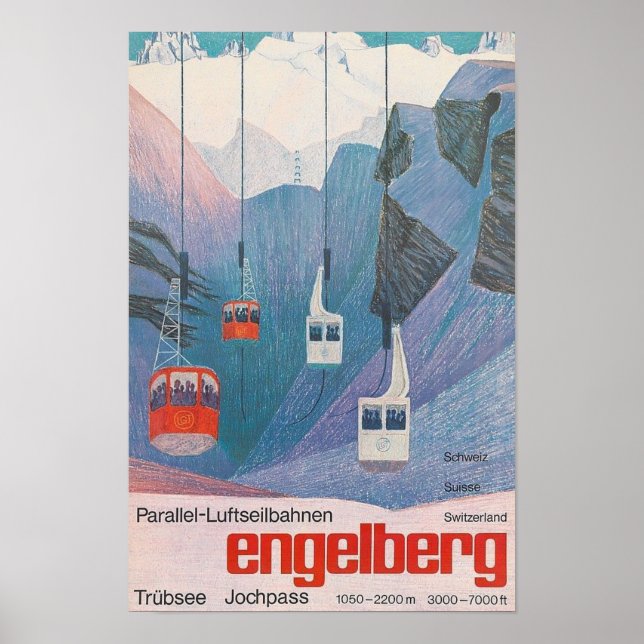 Engelberg Schweiz Vintage resor Poster (Framsidan)