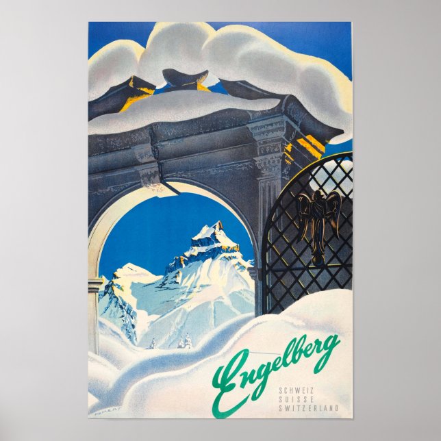 Engelberg Schweiz Vintage resor Poster (Framsidan)