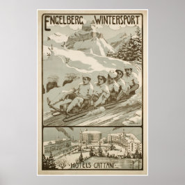 Engelberg Wintersport,Schweiz,Ski Poster