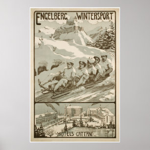 Engelberg Wintersport,Schweiz,Ski Poster