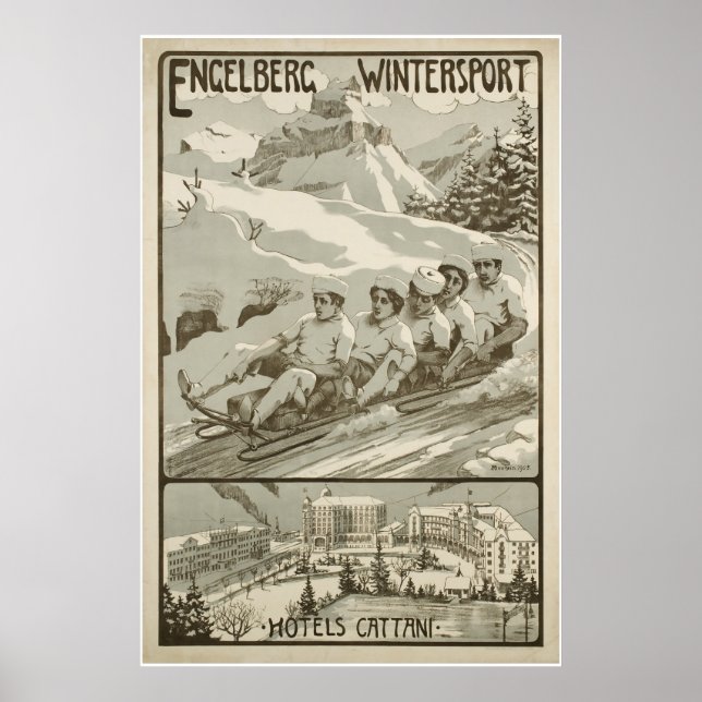 Engelberg Wintersport,Schweiz,Ski Poster (Framsidan)