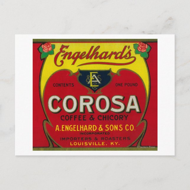 Engelhard's Coffee LabelLouisville, KY Vykort (Framsida)