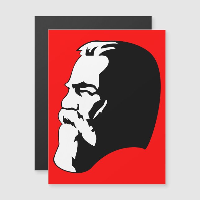 Engels, Kommunism, Socialism, Sovjetunionen Magnetisk Inbjudningskort (Fram/baksida)