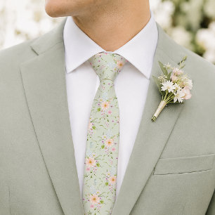 Engelsk äng blommande bröllopsslips slips