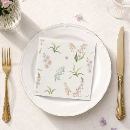Engelsk äng blomsterbröllop servett
