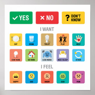 Engelsk autism AAC PECS-pekmeddelande 02 Poster