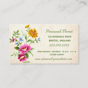 Engelsk Blommigt Bouquet Visitkort