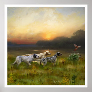 Engelsk bokstav, fågeljakt poster