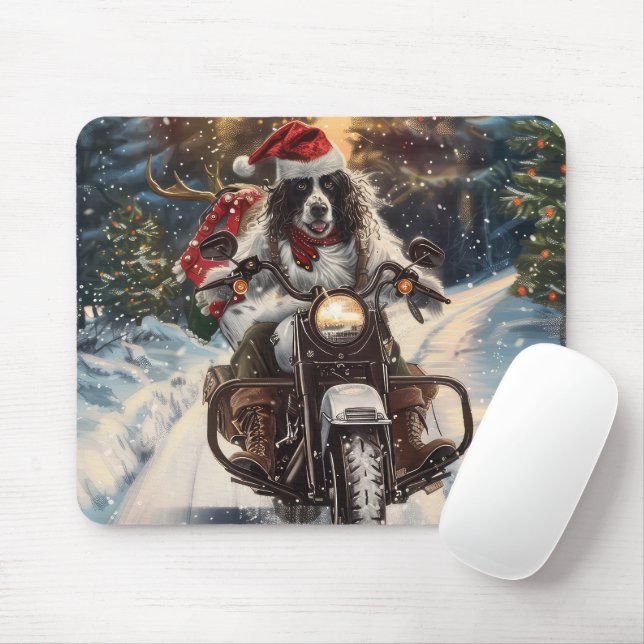 Engelsk bokstav Hund Riding Motorcykel jul Musmatta (Med mus)