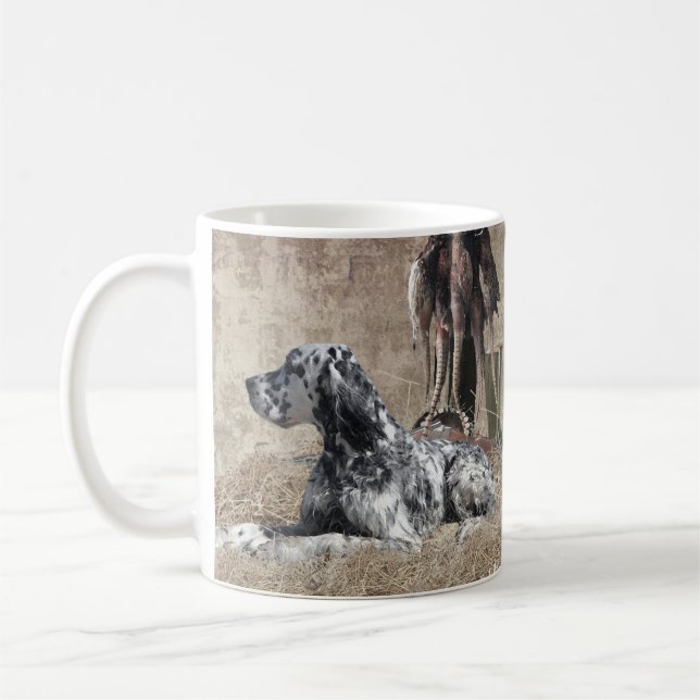 Engelsk bokstav, Poster av fasasant Jaktskytte Kaffemugg (Vänster)