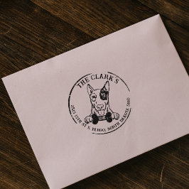 Engelsk Bull Terrier Family Returadress Stämpel