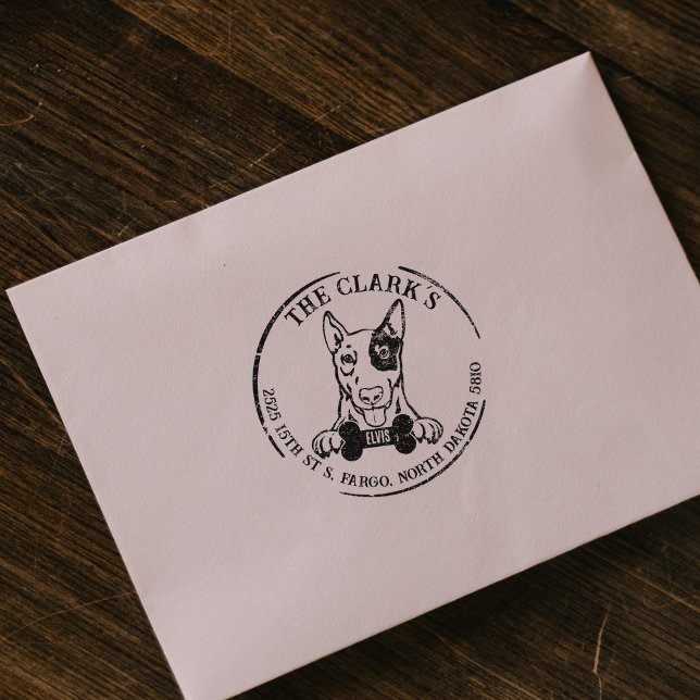 Engelsk Bull Terrier Family Returadress Stämpel (Skapare uppladdad)