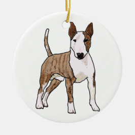 Engelsk Bull Terrier Julgransprydnad Keramik