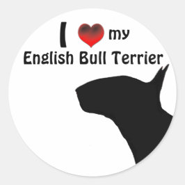 Engelsk Bull Terrier Sticker Runt Klistermärke