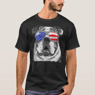 Engelsk bulldog 4:e juli Merica Manar Women Amer T Shirt