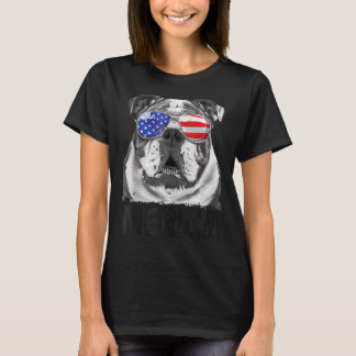 Engelsk bulldog 4:e juli Merica Manar Women Amer T Shirt