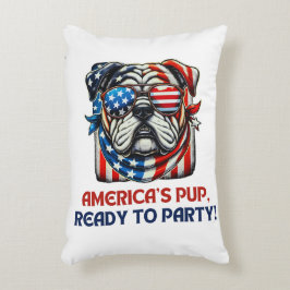 Engelsk bulldog 4:e juli Merica Sunglasses USA Prydnadskudde